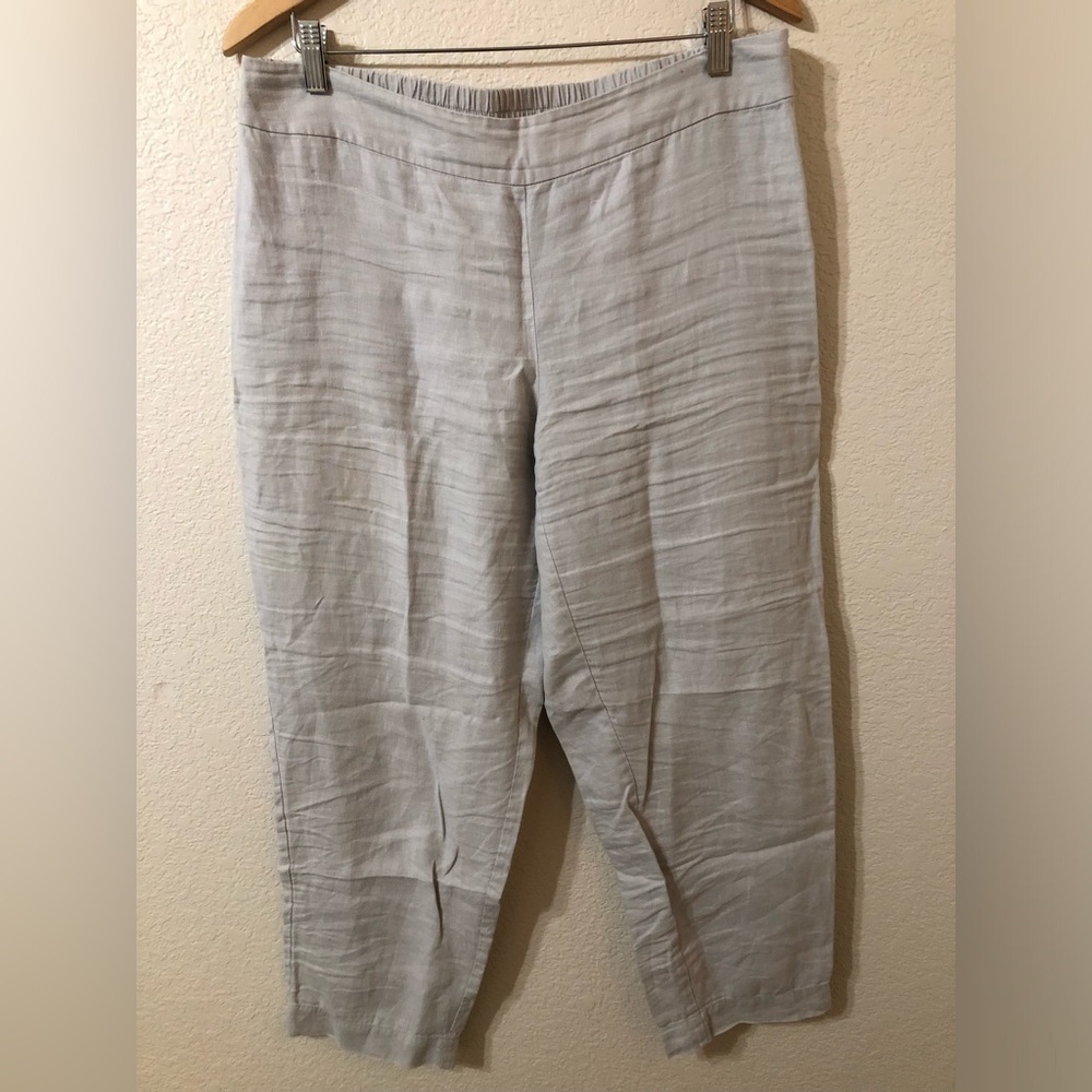 Eileen Fisher Organic Linen Pants in Light Gray - Size Medium - Picture 1 of 7